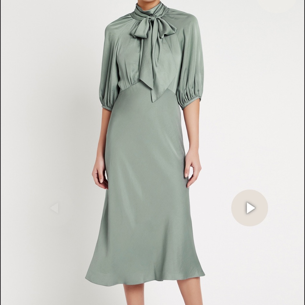 Rebecca Taylor Satin tie neck dress